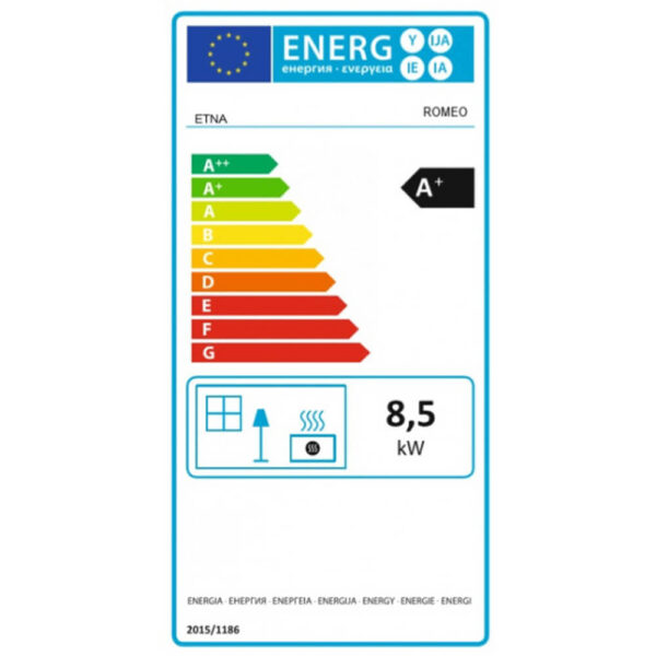 Estufa de pellets silenciosa impermeable Romeo 9kW - Imagen 2